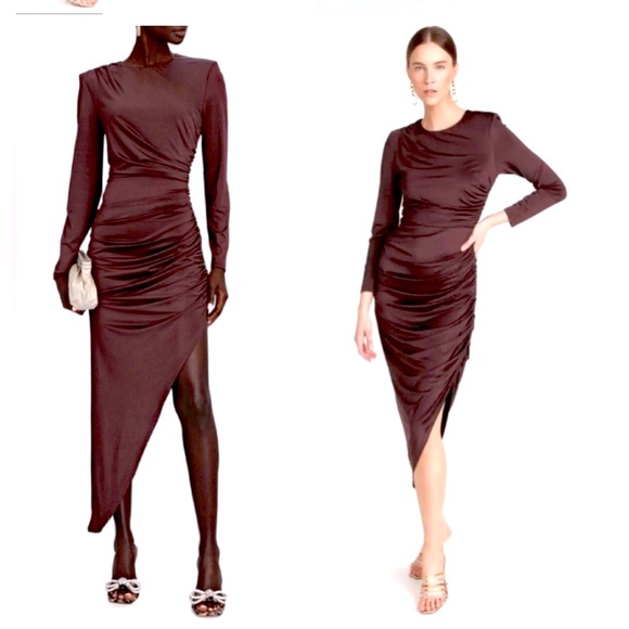 Veronica Beard 'Tristana" ruched asymmetric midi dress NEW - Picture 1 of 12